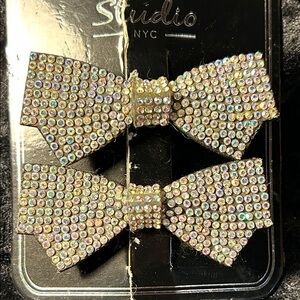 Studio NYC Rhinestone Bow Hair Clips Set of 2